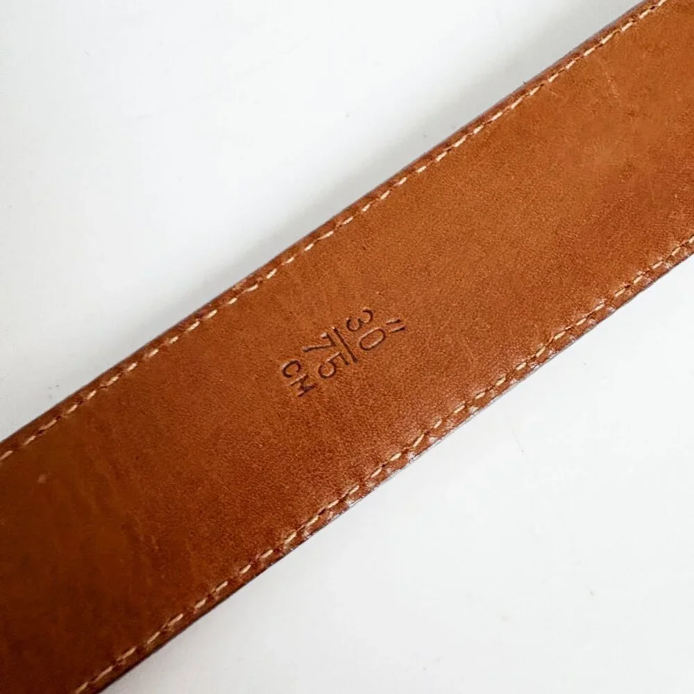 BOSCA for Wilsons Wide Belt Embossed Croc Stamp Leather Size 30